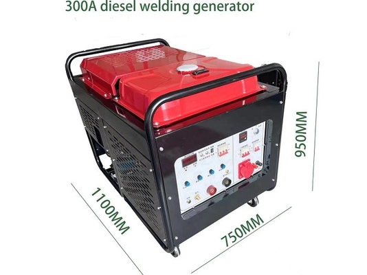 L'air de 4 courses a refroidi les générateurs de soudure diesel 300A avec le réservoir 25L diesel