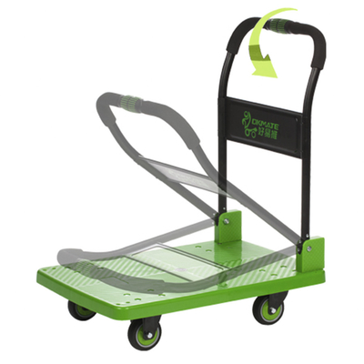Une main pliant la plate-forme pliable SILENCIEUSE de polypropylène du chariot 180kg à chariot