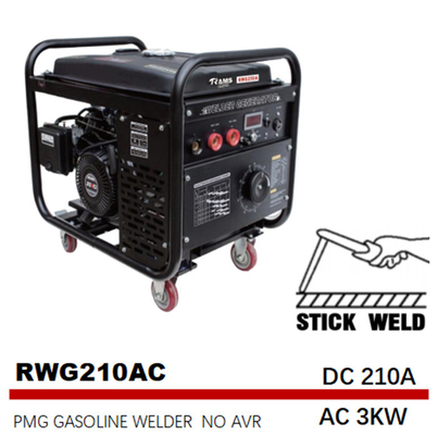 Soudeuse de soudure de bâton du système SMAW de CDI de générateur de bâton de 15HP 210A