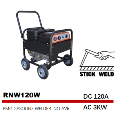 C.A. à moteur à essence alimenté au gaz 3kw 120A pmg de machine de soudure