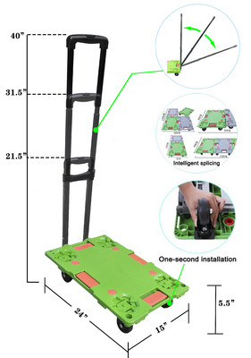 La tortue pliable légère du chariot à plate-forme 150kg replie le CE ISO9001