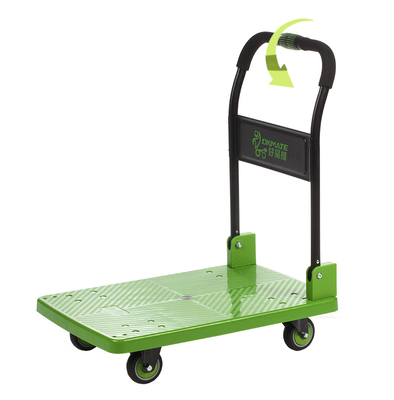 Une main pliant la plate-forme pliable SILENCIEUSE de polypropylène du chariot 180kg à chariot