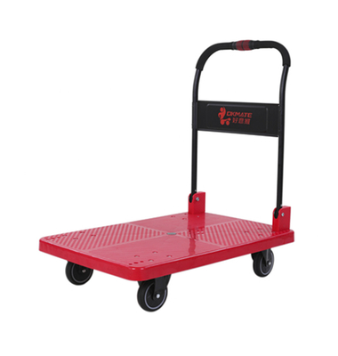 Une main pliant la plate-forme pliable SILENCIEUSE de polypropylène du chariot 180kg à chariot