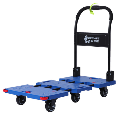 Main pliable escamotable de chariot à chariot de 6 roulettes poussant le chargement 400KG