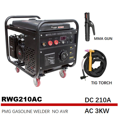 Moteur de l'essence 15HP de générateur de soudure d'arc électrique de RWG210AC 210A