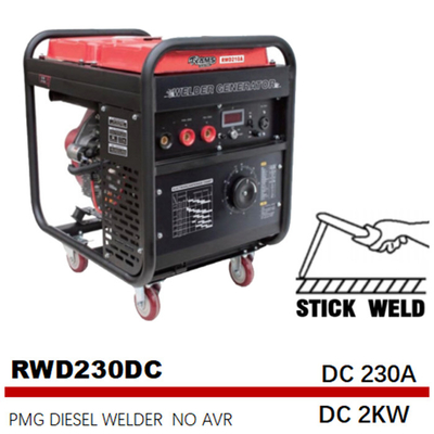 Début électrique à un aimant permanent diesel portatif de Generator pmg de soudeuse de bâton de C.C 2kw