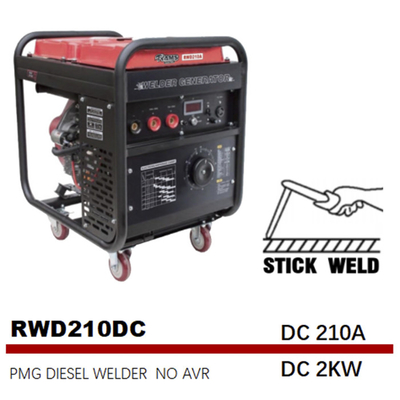 Aimant permanent diesel de générateur de soudure de bâton de C.C 2kw GTAW