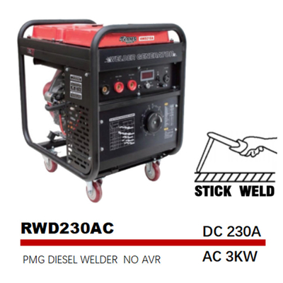 soudeuse diesel de fréquence moyenne de bâton de réservoir de carburant 25L de générateur de soudure du bâton 230A