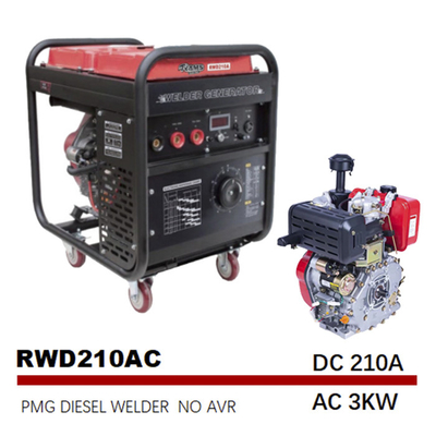 réservoir motorisé à moteur diesel des soudeuses 25L d'arc de 75V 210A de fréquence moyenne