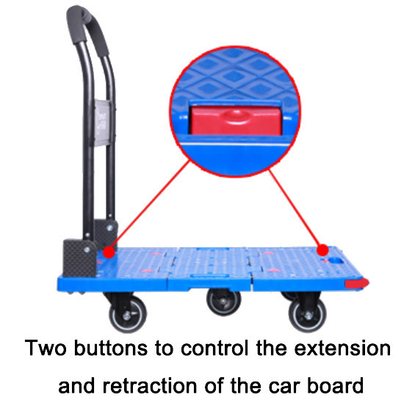 Main pliable escamotable de chariot à chariot de 6 roulettes poussant le chargement 400KG