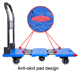 Main pliable escamotable de chariot à chariot de 6 roulettes poussant le chargement 400KG
