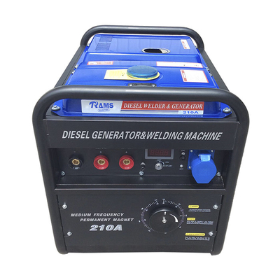 Courant alternatif DIESEL de grand de réservoir de carburant générateur portatif de l'arc 3kw 210 ampères